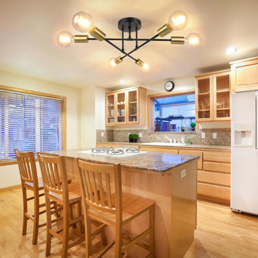 6-Light Farmhouse Semi Flush Mount Ceiling